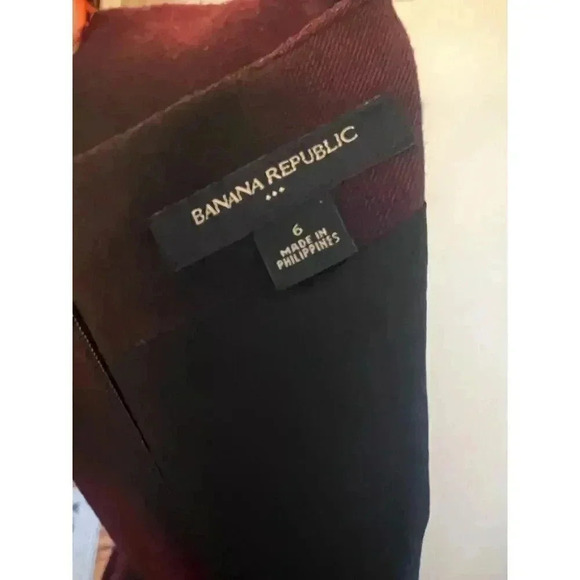 Banana Republic sheath dress maroon and black size 6 - Picture 8 of 9